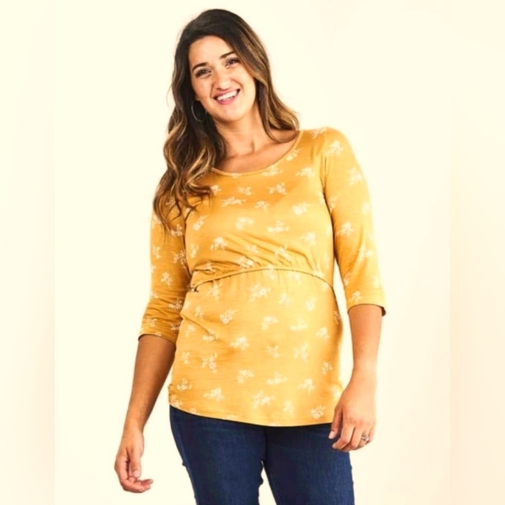Latched Mama Marigold Floral nursing top